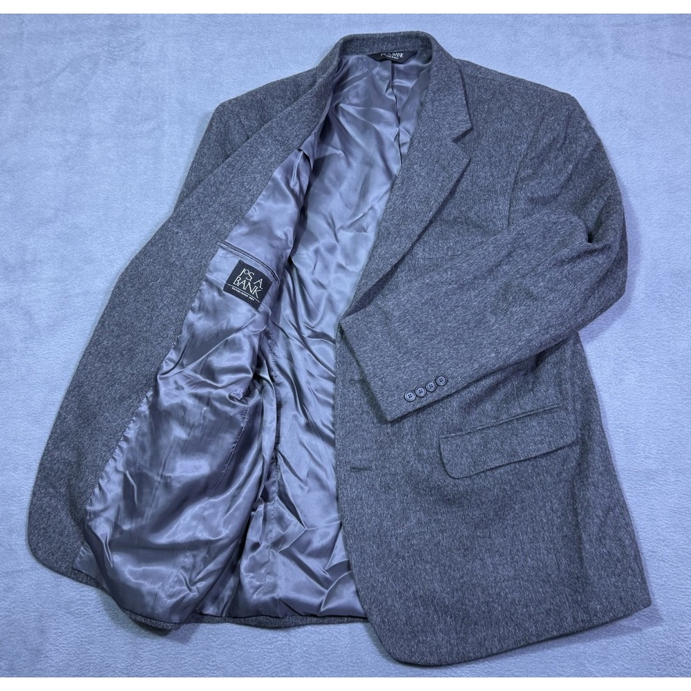 Jos A Bank Blazer Mens Mens 44R Gray 100% Camel Hair Heavy Modern Sportcoat